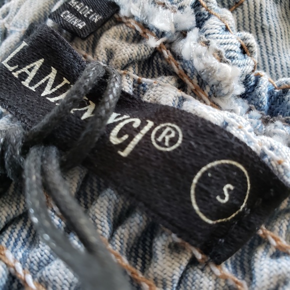 Embellished Denim Crop Top Size Small NEW! - Picture 10 of 14